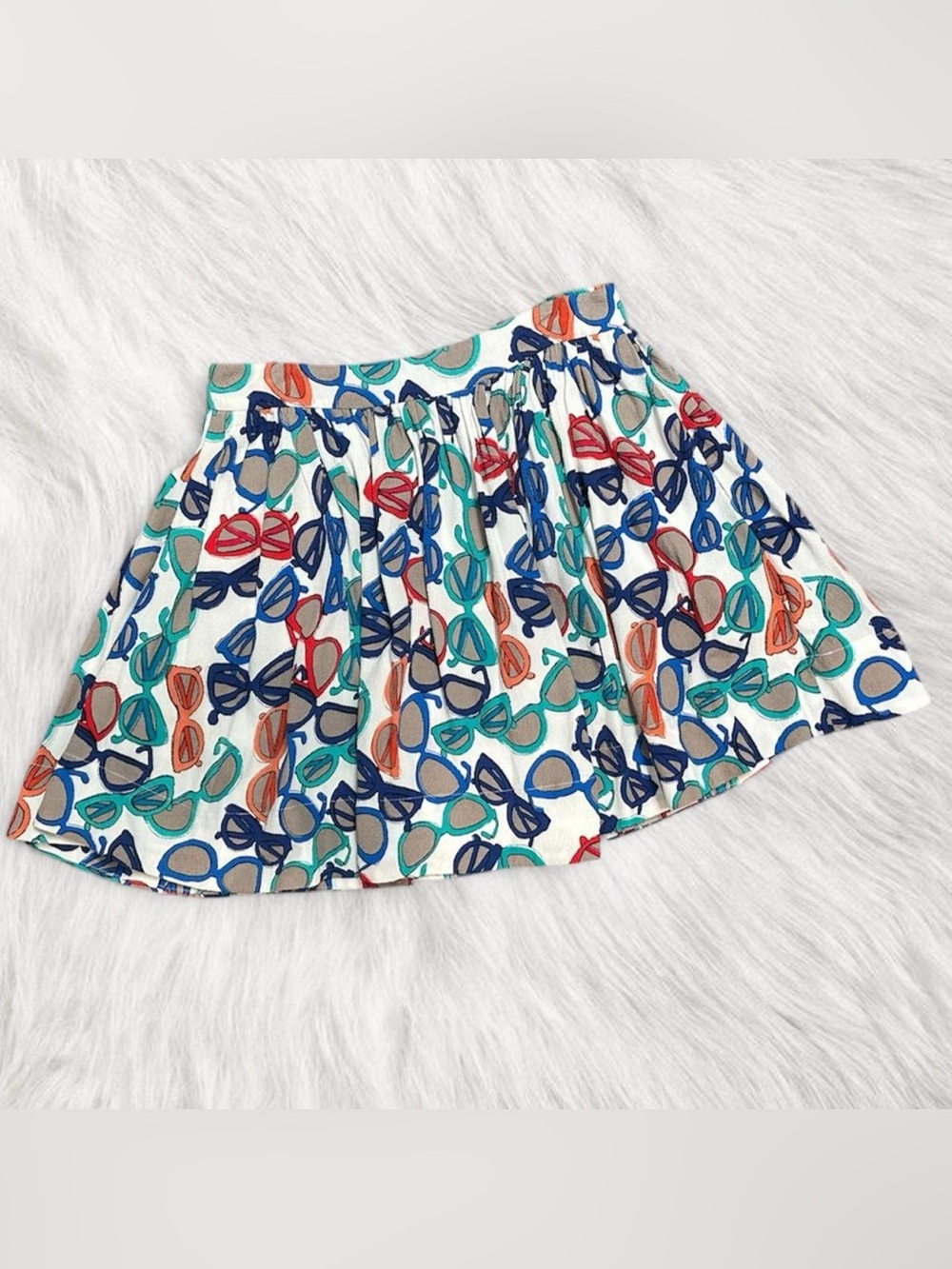 Kate Spade Girls Summer Sunglasses Print Pleated Skirt sz 8 / 26”